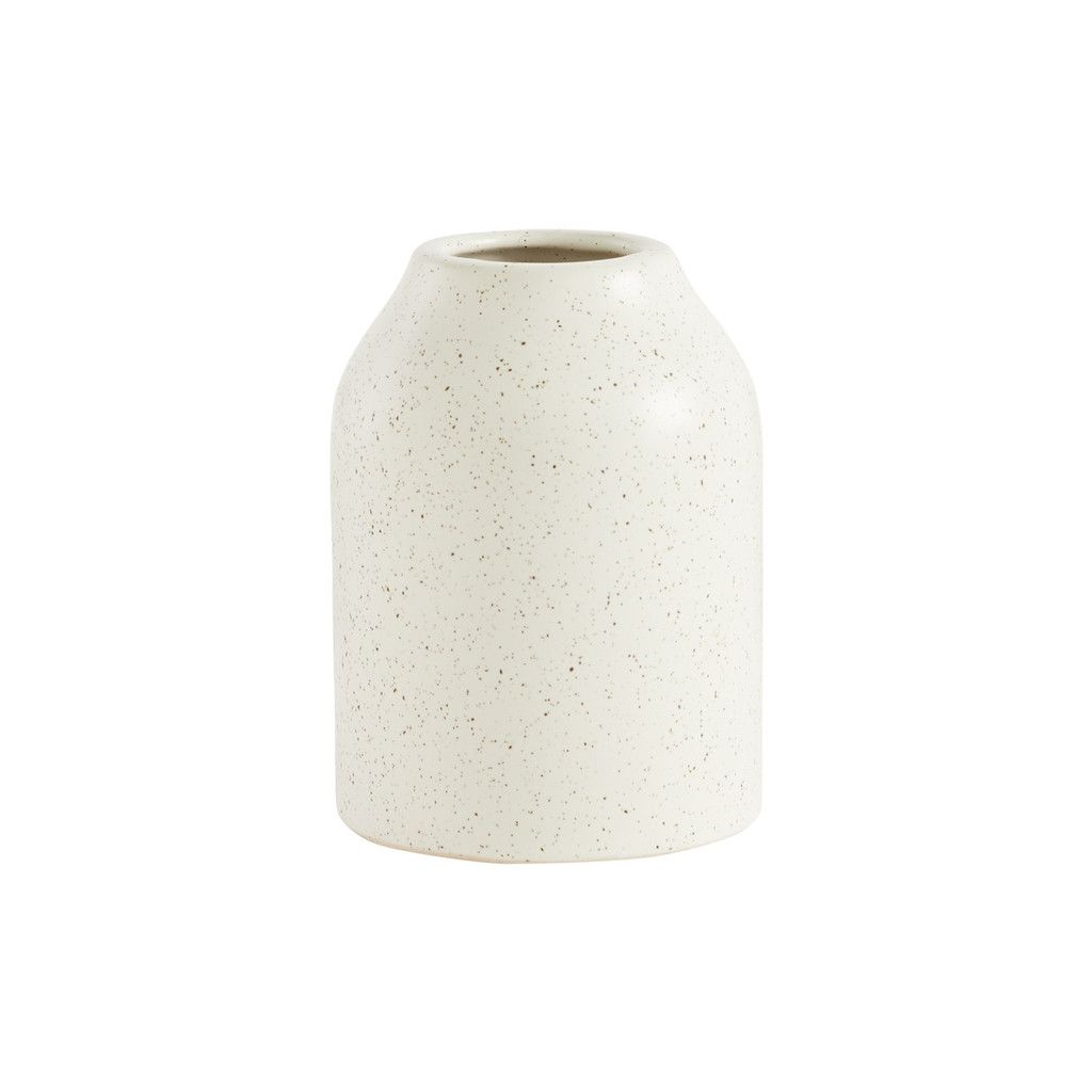 CERAMIC FLYNN VASE WHITE, Size: 3.75"H X 2.75"  (SKU- 97590)