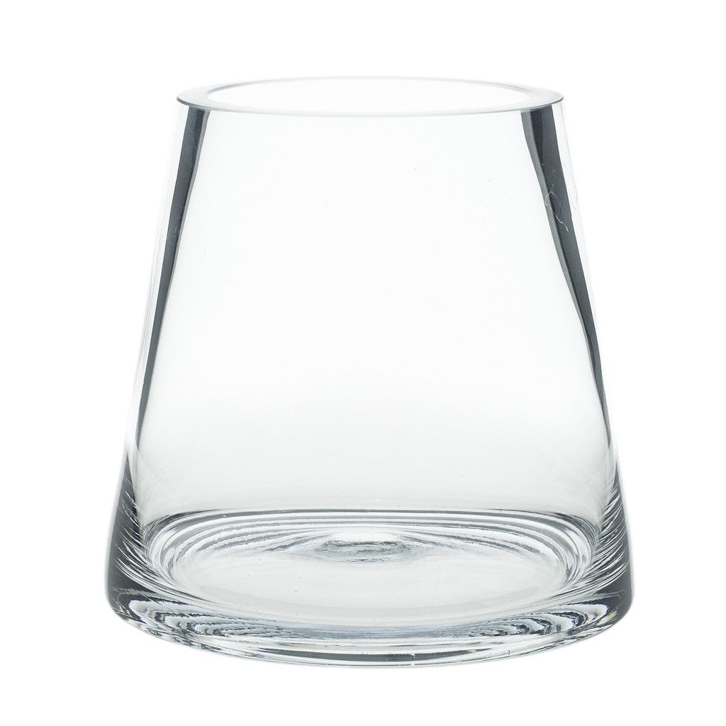 FAT PYRAMID GLASS VASE, Size: 4”h x 4.4”d (sku- 31010)