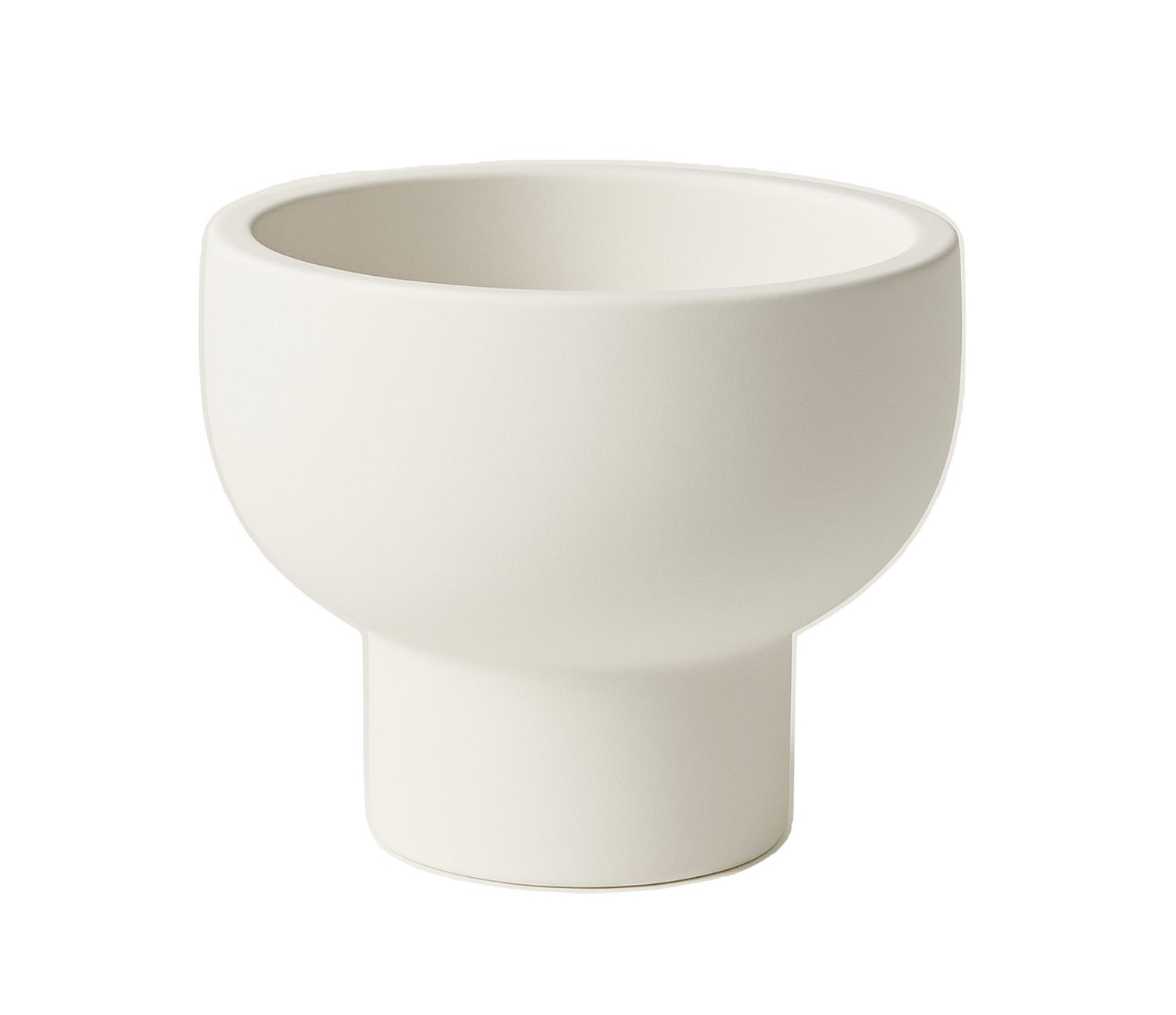 NEBULA CERAMIC COMPOTE VASE, Color: MATTE WHITE, Size: 5.2"H X 6"D  (SKU- QCP635)