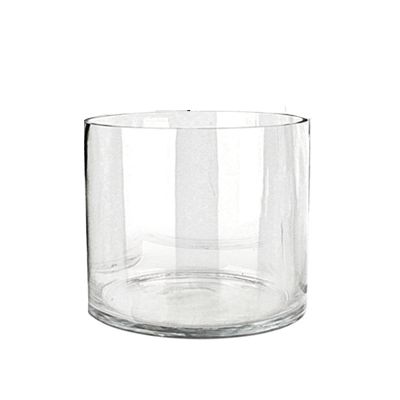 10"H X 12" DIAMETER WIDE  CLEAR GLASS CYLINDER VASE