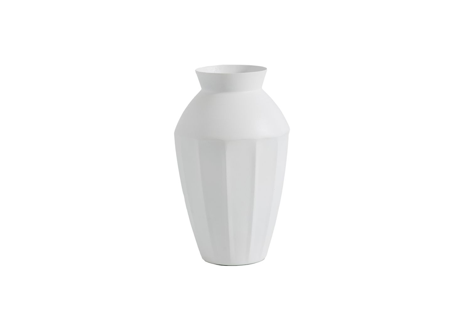 60% OFF WAS $16 NOW $6.4. 10”H X 6” WHITE METAL DULCET VASE