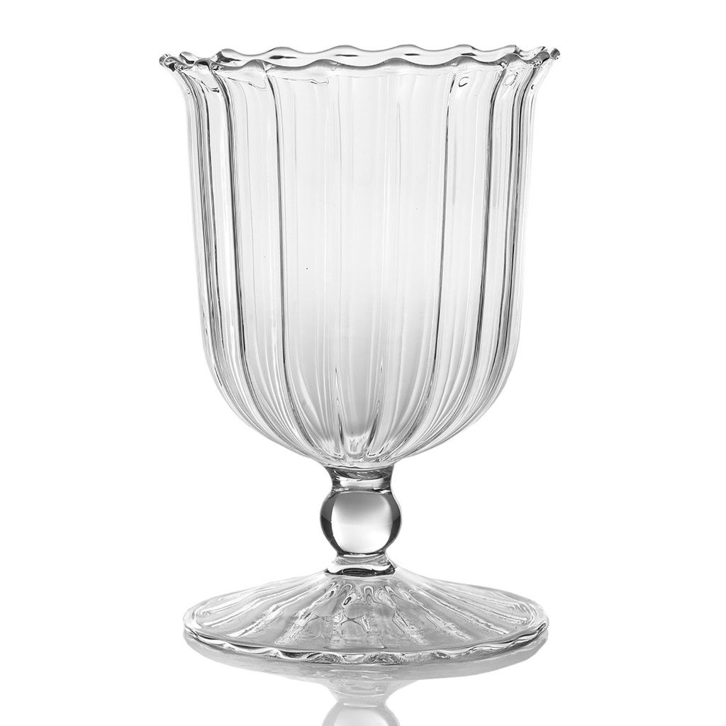 GLASS APRIL VASE, Color: CLEAR, Size: 5"H X 3.5" (sku- 31030)