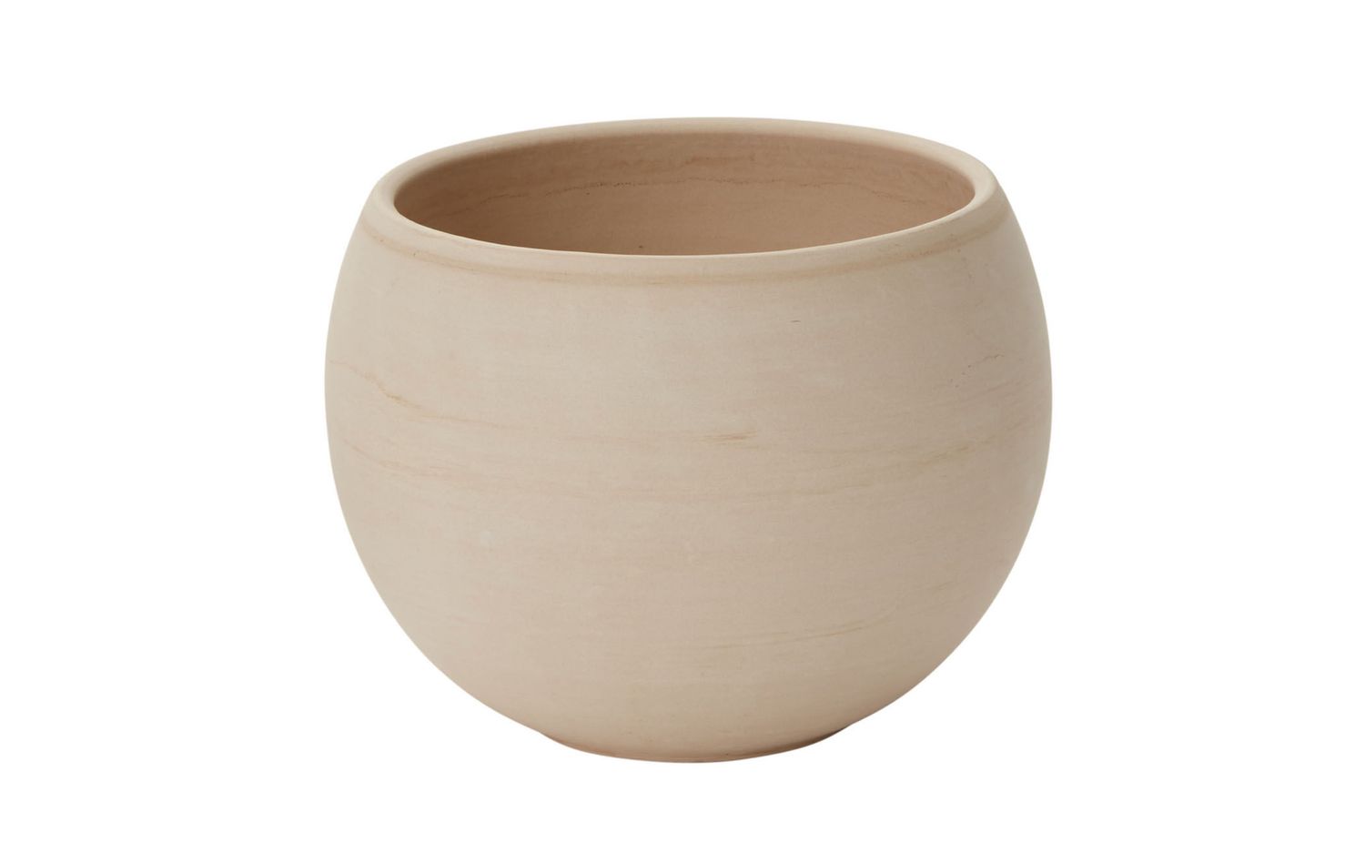 4.75”H X 6.75”D TAN CERAMIC ASTRID POT