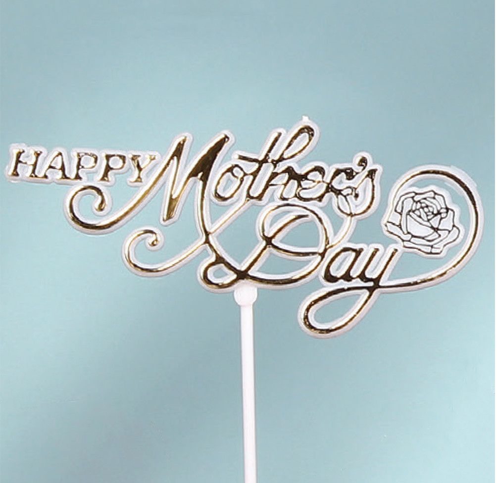HAPPY MOTHER'S DAY PICK, 1 DZ GOLD ON WHITE