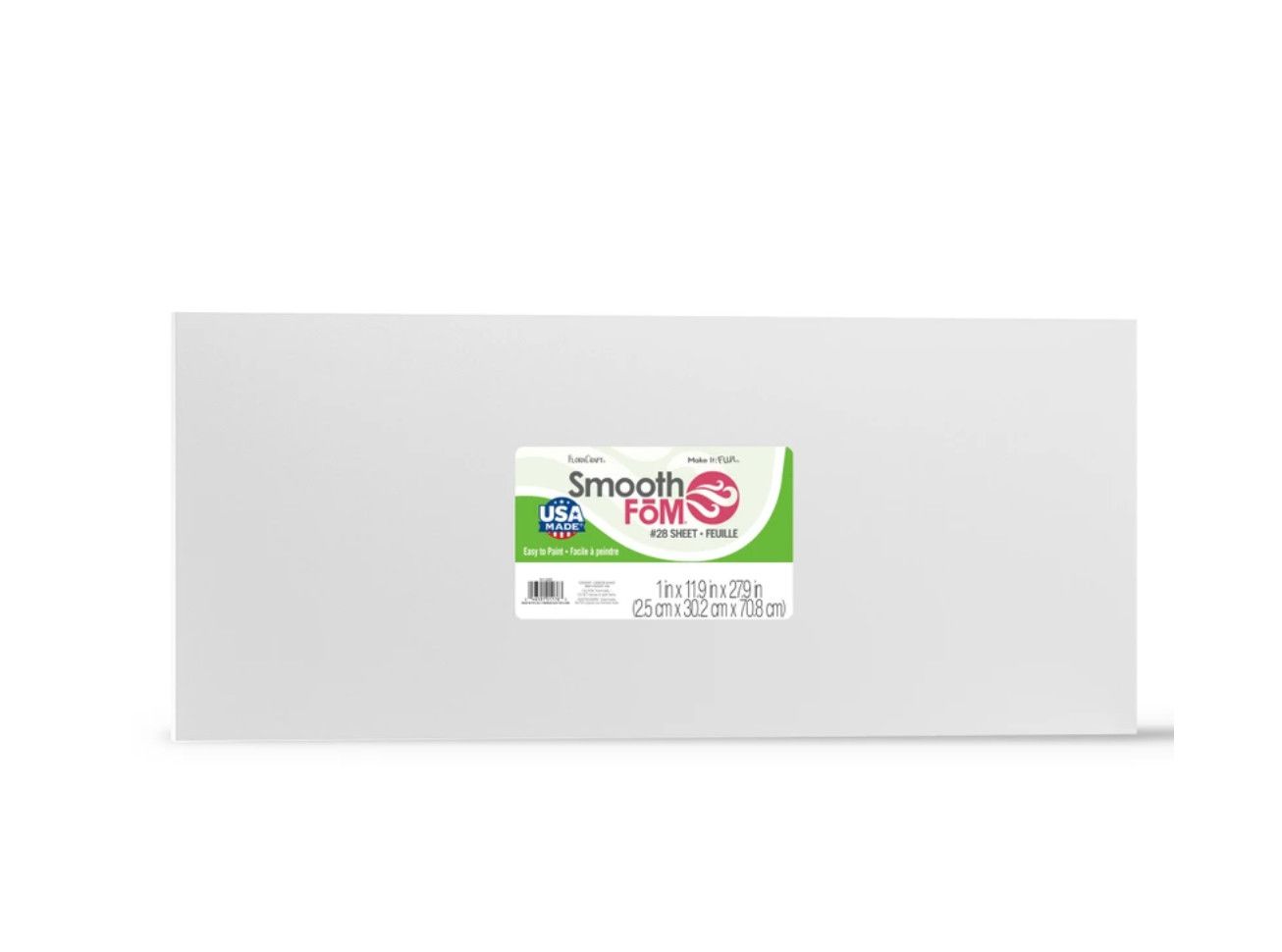 1 X 12 X28” SMOOTH FOAM SHEET