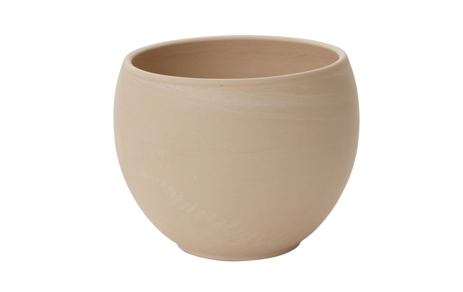 6"H X 7.75" TAN CERAMIC ASTRID POT