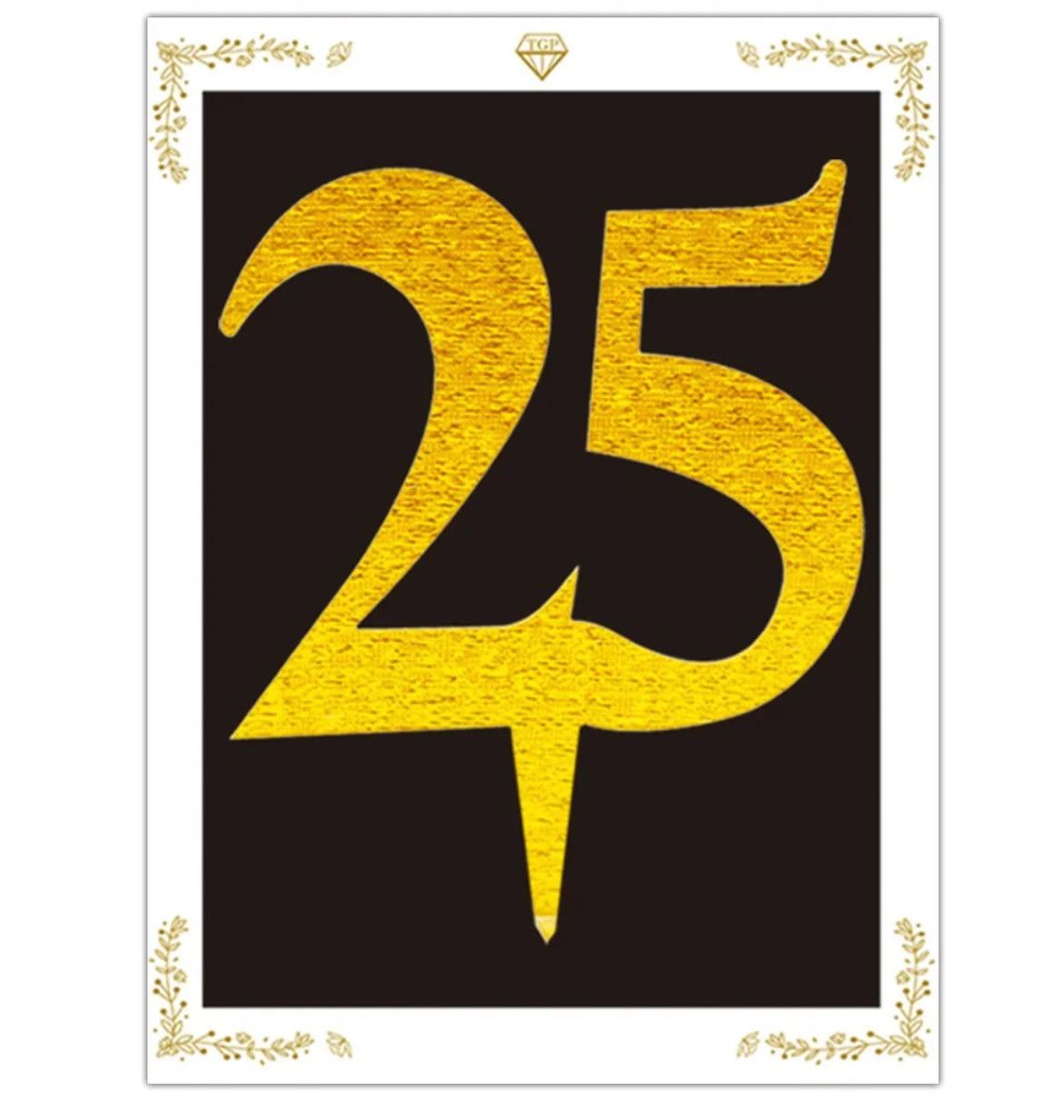 #25 GOLD CAKE TOPPER, REG $2.99