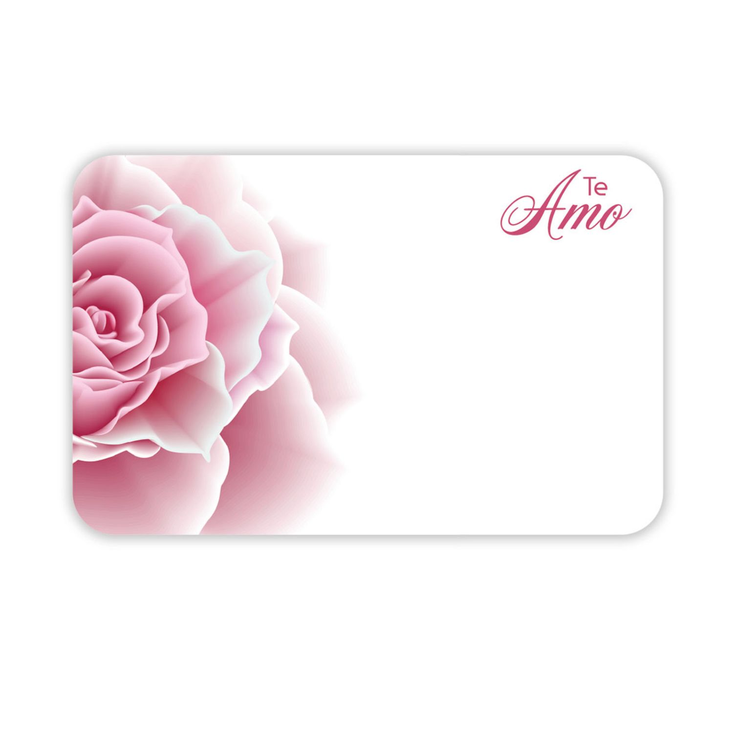 "TE AMO" PINK ROSE DIE CUT CAPRI CARD
