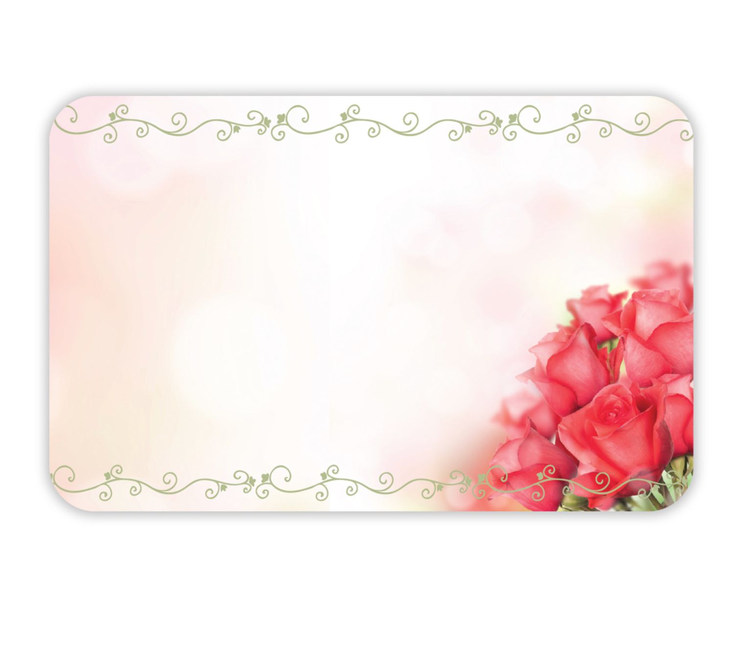 NO SENTIMENT CAPRI CARD, BOTTOM RIGHT PINK ROSE BOUQUET