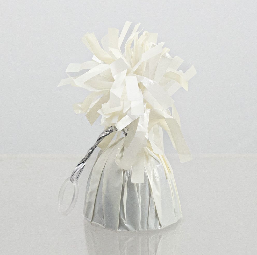 WHITE METALLIC BALLOON WEIGHT