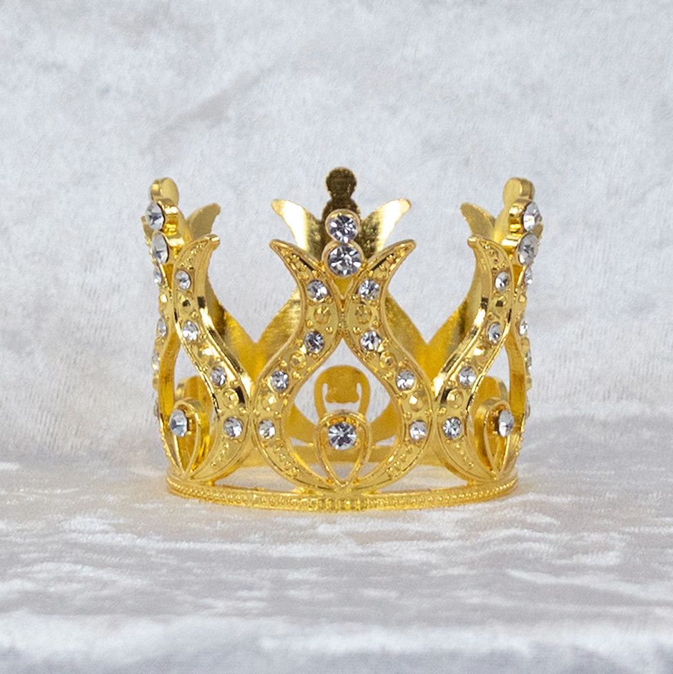 2.5" D X 1.75"H GOLD ALLOY CROWN W RHINESTONES