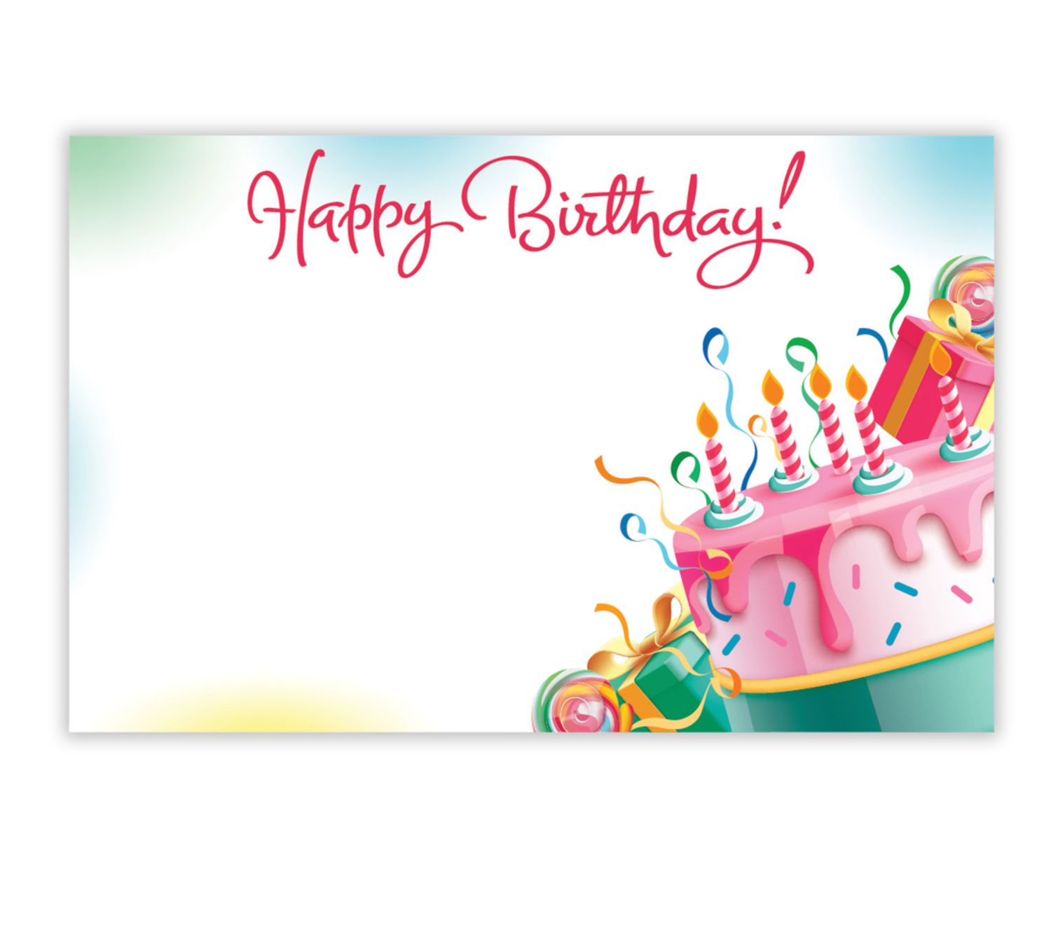 CAPRI CARD- HAPPY BIRTHDAY, VIBRANT CAKE W CANDLES