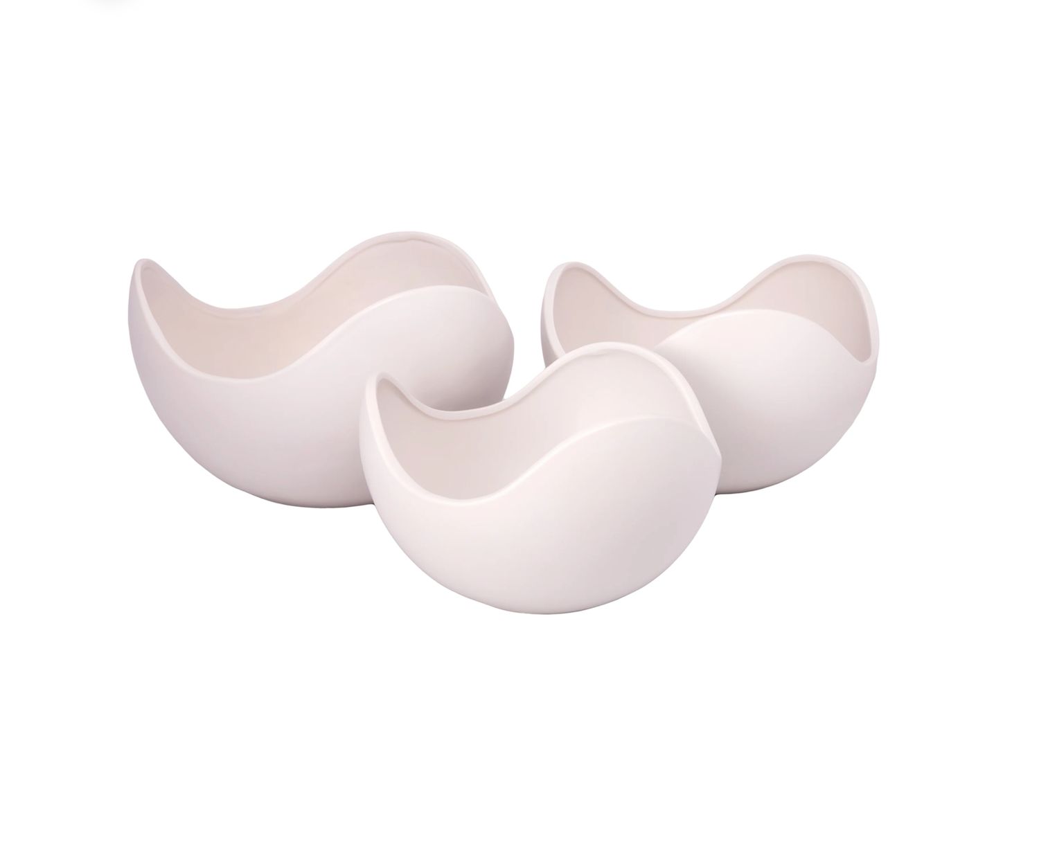 8.5”H X 13” MATTE WHITE CERAMIC WAVE POT  (PRICE OER EACH, BOX PACKS 3 SIZES)