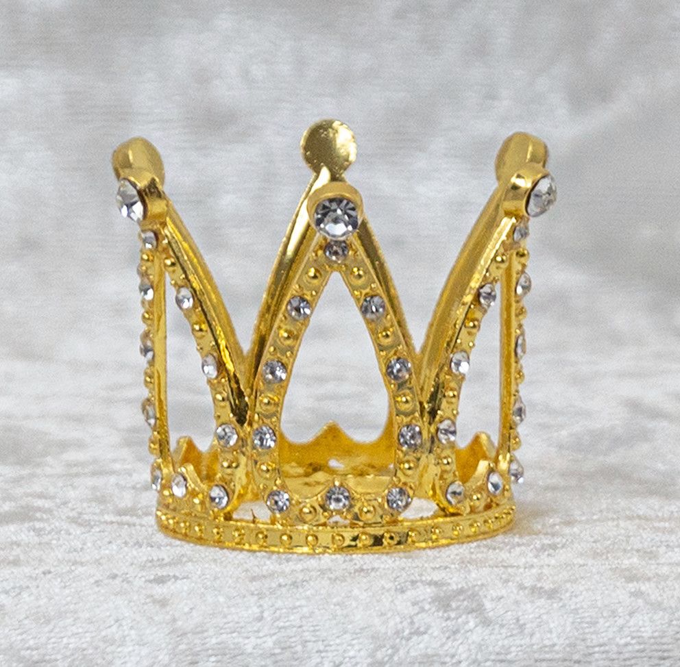 1.75" x 1.35" GOLD CROWN WITH RHINESTONES