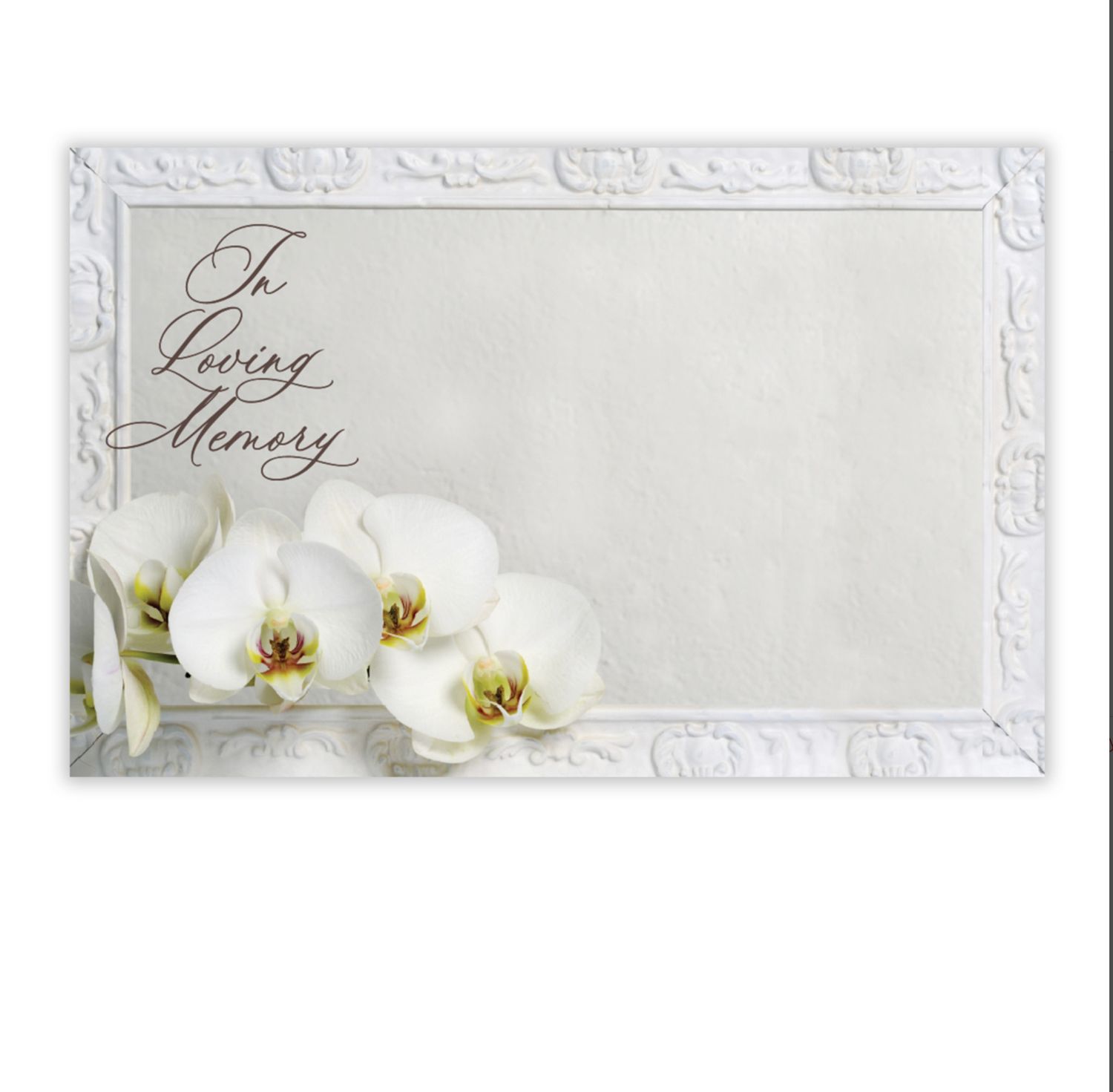 CAPRI CARD, IN LOVING MEMORY- WHITE ORCHIDS