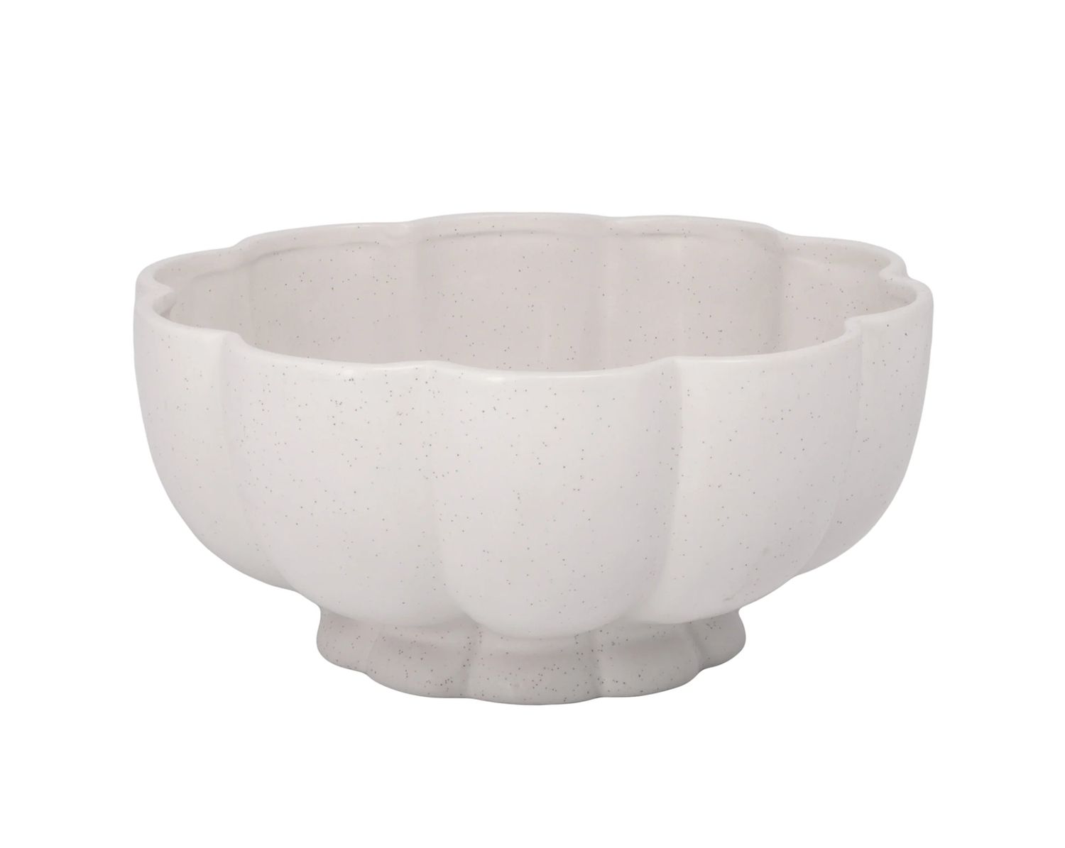 5.75”h x 12.25” WHITE CERAMIC DOLOMITE COMPOTE