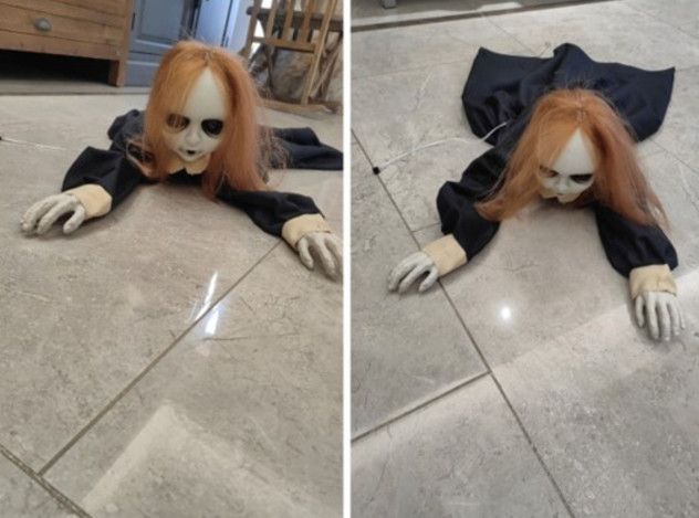 35" ANIMATED CRAWLING DOLL halloween