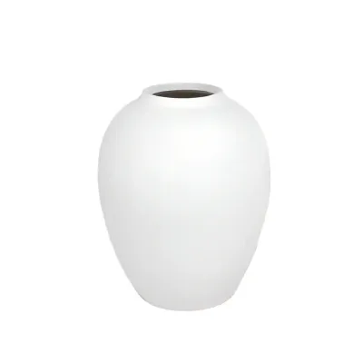 17.75"h x 14.25" TERRACOTTA VASE WHITE