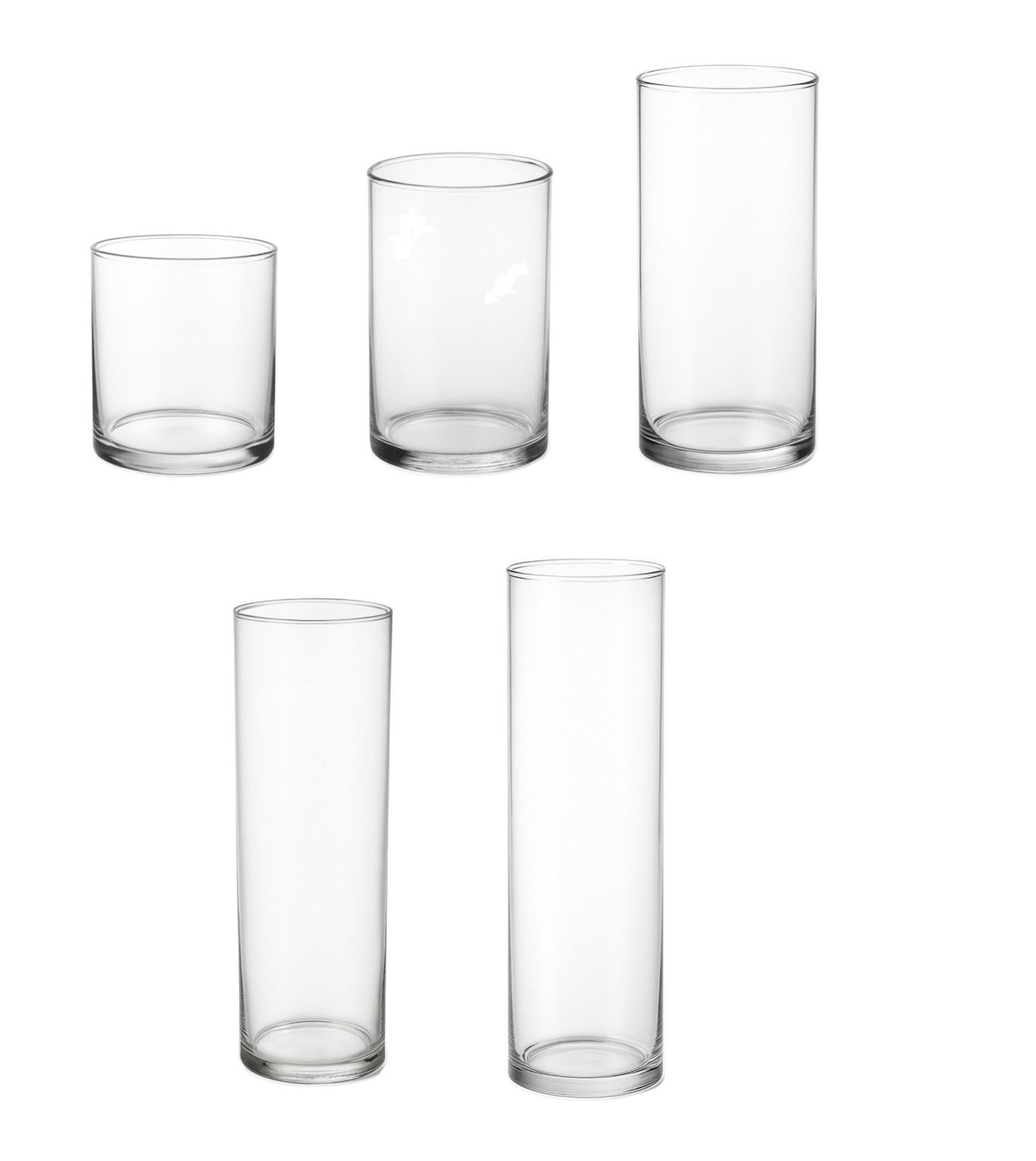 3.5" DIAMETER WIDE CLEAR GLASS CYLINDERS