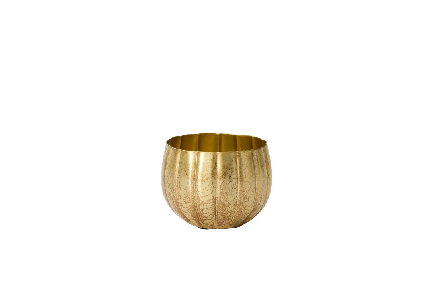 METAL RAVI POT, Color: GOLD, Size: 3.5"H X 4"  (SKU- 77775)