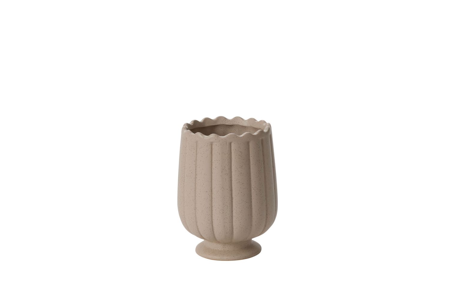 OFF-WHITE ANDENO PEDESTAL VASE, Size: 5.75"H X 4.75"
