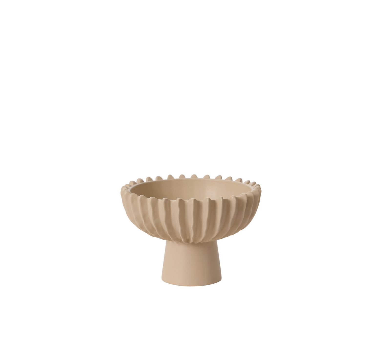 OFF-WHITE CERAMIC BELDEN FOOTED COMPOTE BOWL, Size: 5.25"H X 8"  (SKU- 50760)