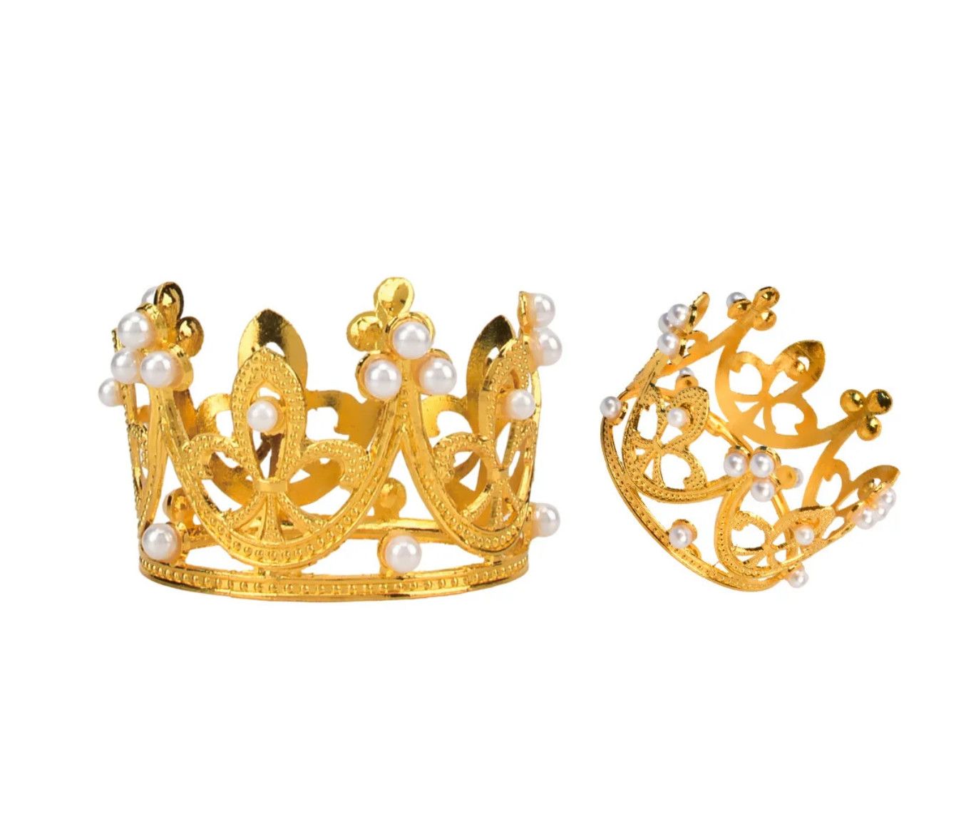 2" GOLD MINI TIARA WITH PEARLS