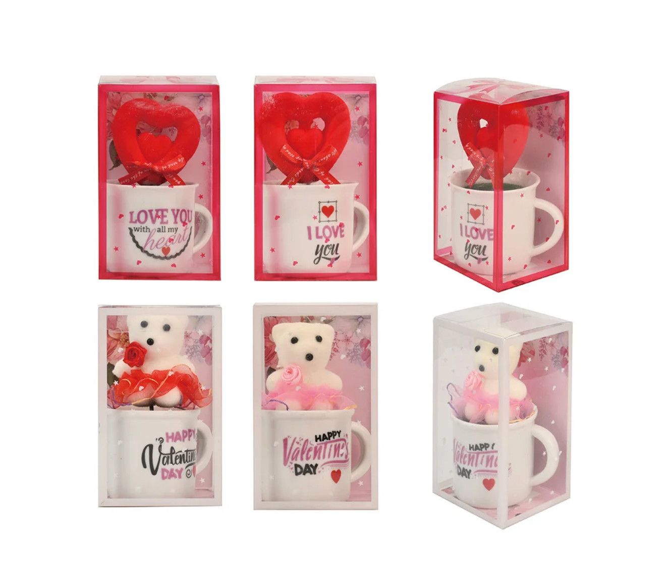 4" x 2.5" VALENTINE'S DAY MINI BEAR IN MUG.