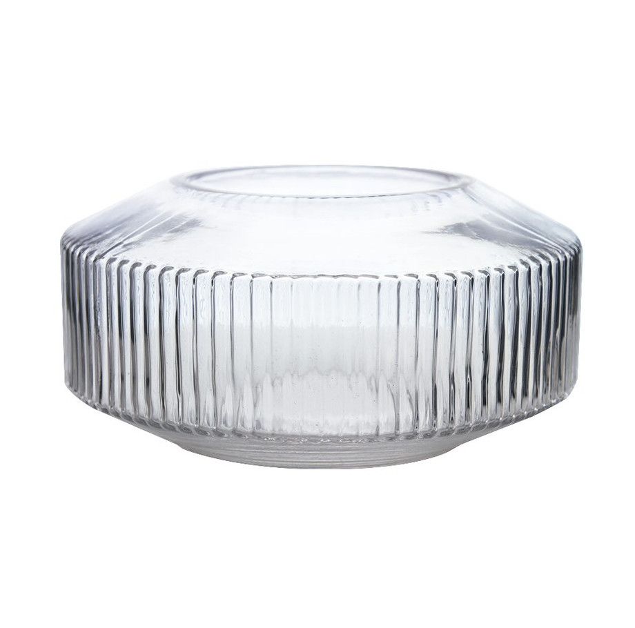 FLUTED SAUCER, Color: CLEAR, Size: 4"H X 8" (SKU- U9681)