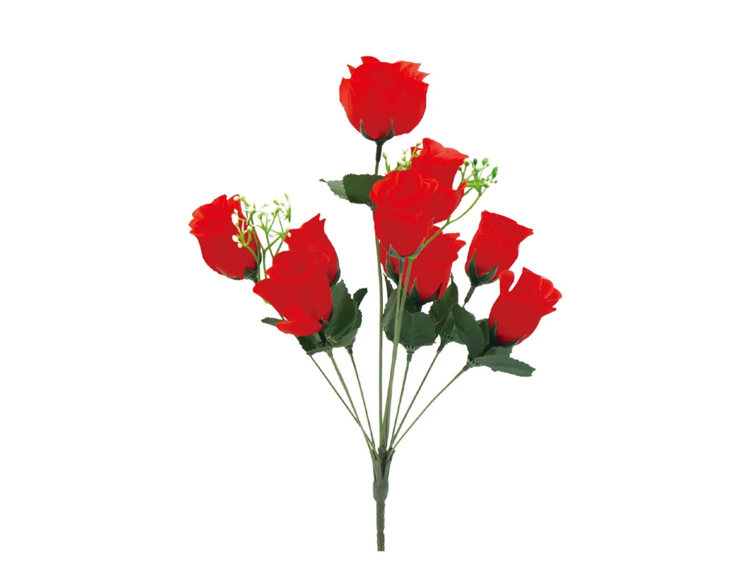 14” RED ROSES 9 ROSE HEADS