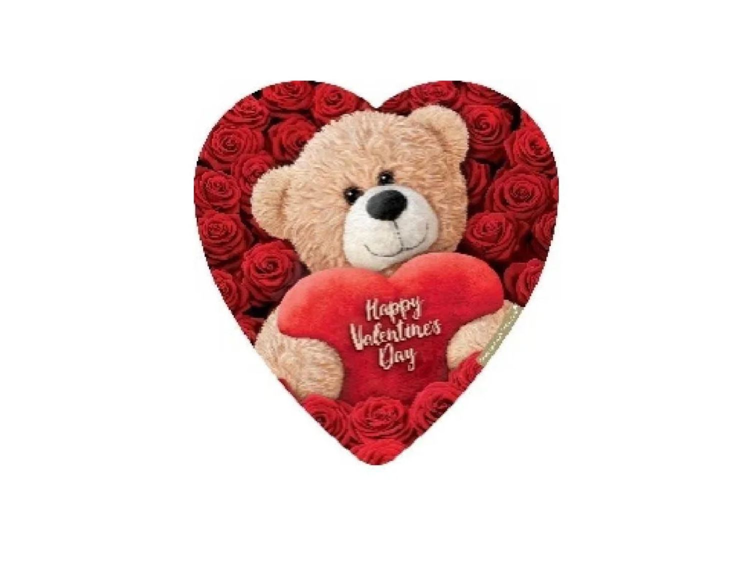 HAPPY VALENTINE’S DAY ELMER CHOCOLATE, HEART SHAPE CANISTER WITH BEAR