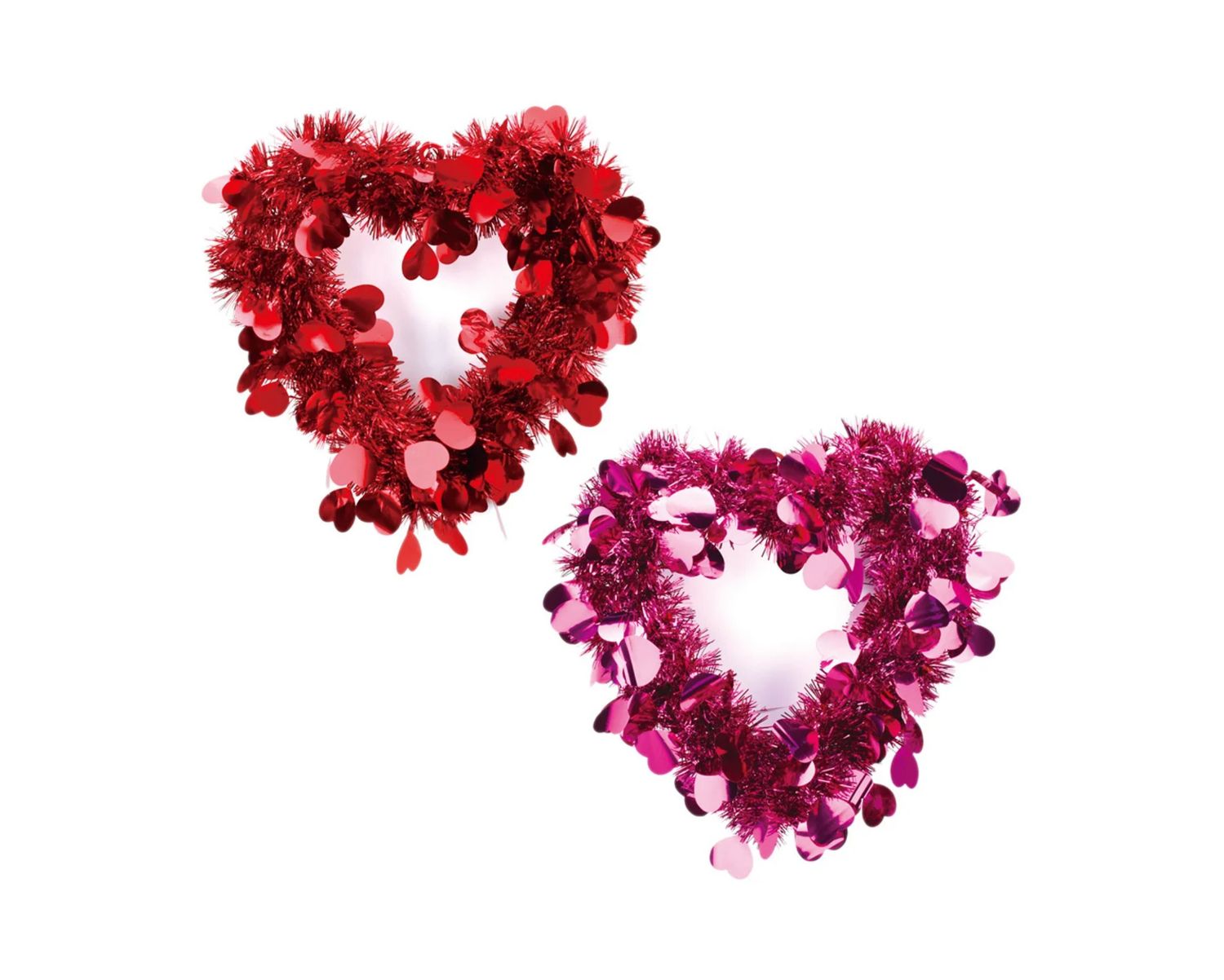 12” VALENTINE’S DAY TINSEL OPEN HEART (PRICE PER EACH, BOX HAS ASSORTMENT)