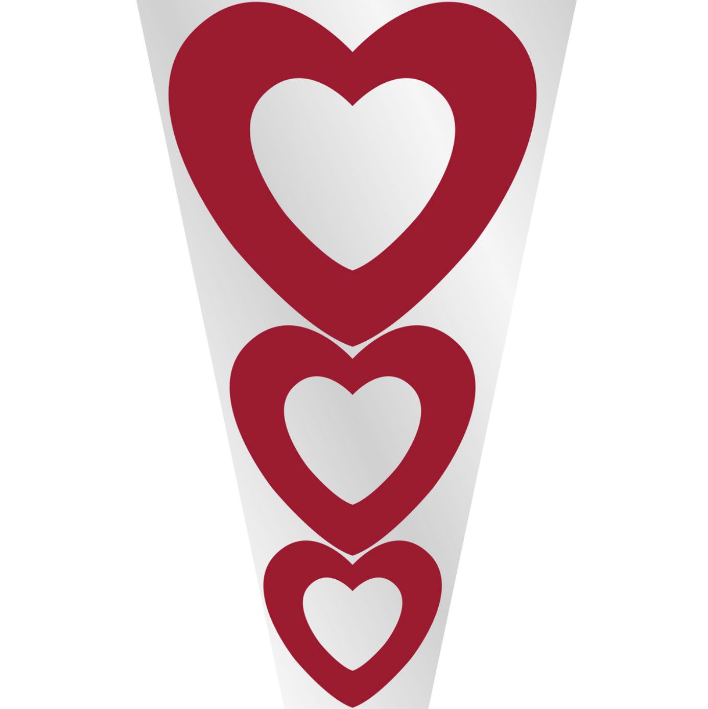 23" X 14" X 5" STACKED HEARTS SLEEVES