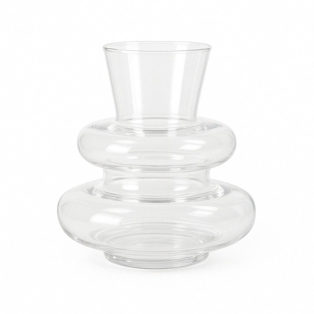 KAPPA VASE, Color: CLEAR, Size: 4.75"H X 5" (SKU- U9094)