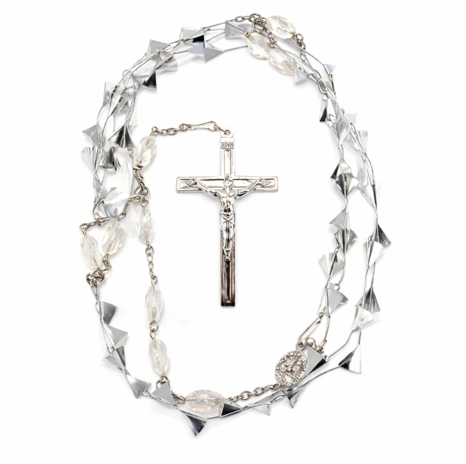 CASKET ROSARIES, Size: Small Cross, Holds 53 Roses