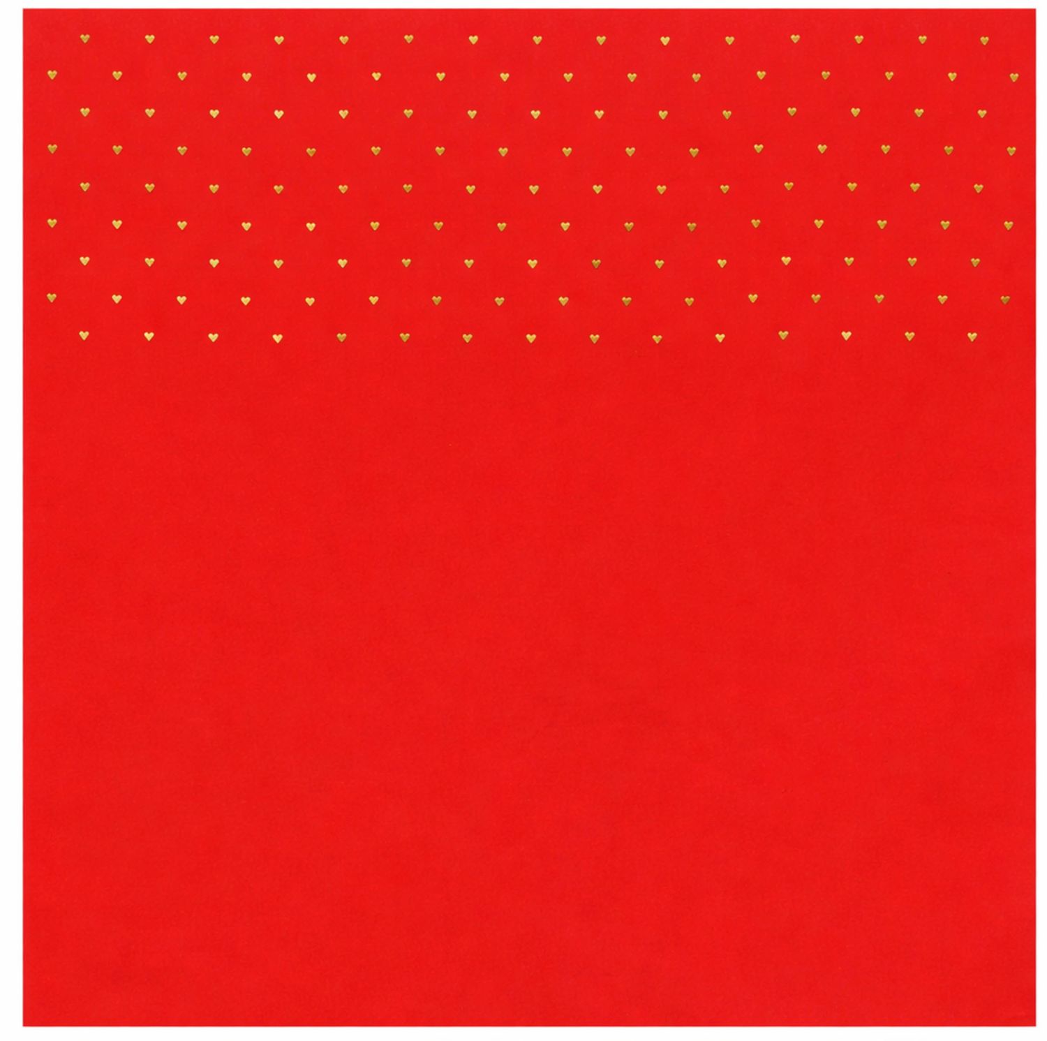 22.5" x 22.5" RED SHINY FOIL HEARTS FLOWER PAPERS- 20 PIECES