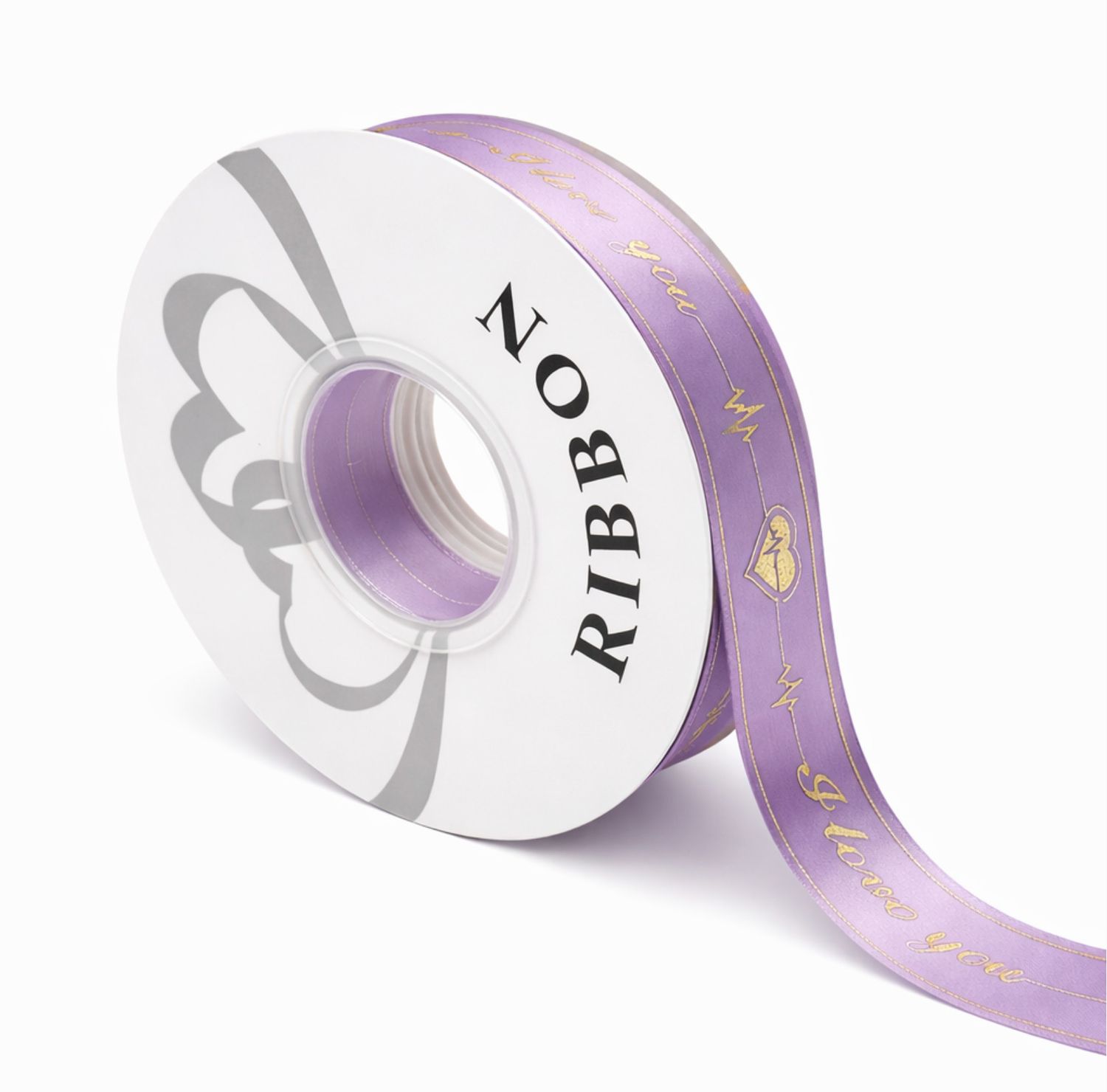 1" x 100 yrds LAVENDER "I LOVE YOU" RIBBON