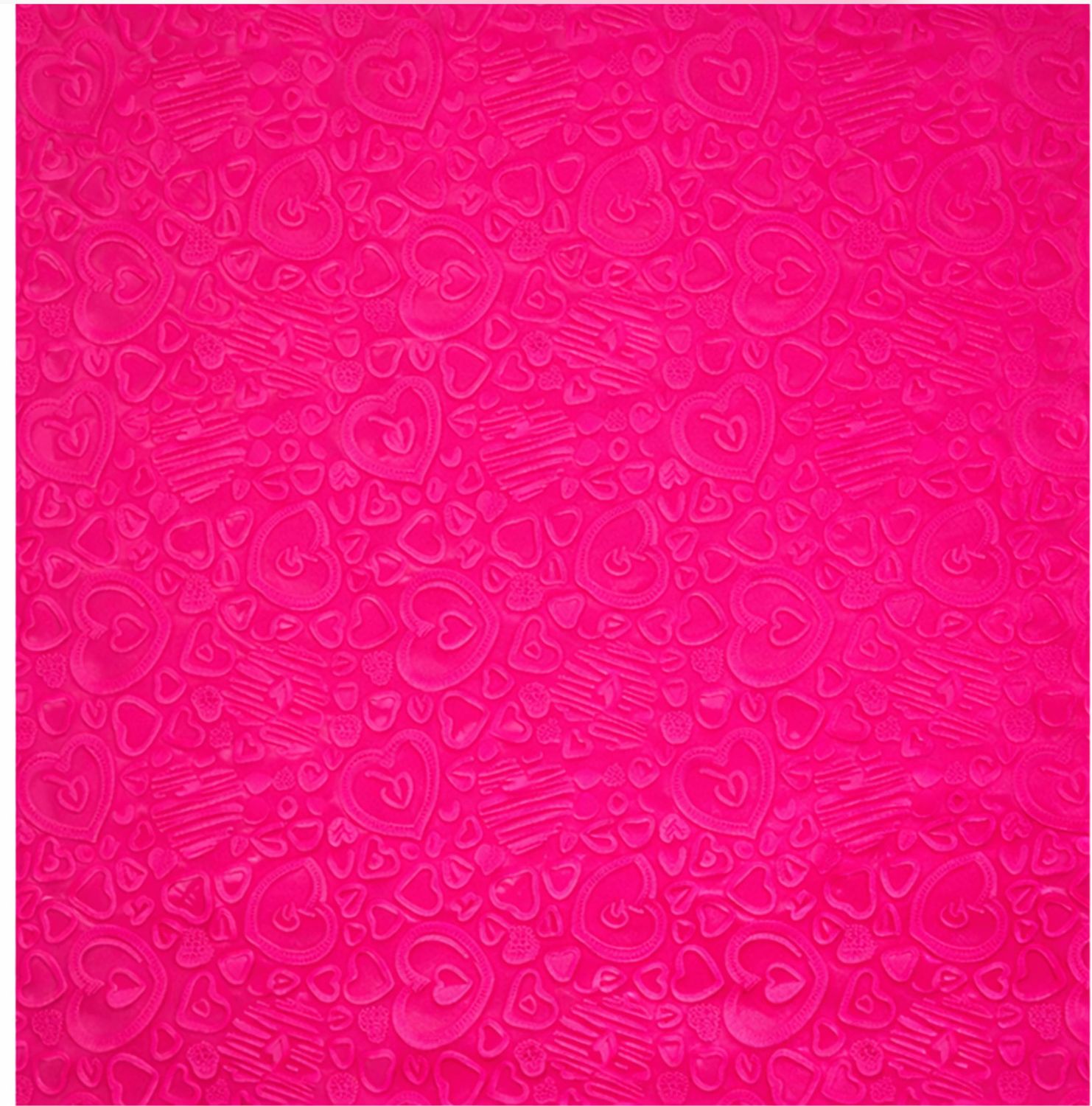 22" x 21" FUCHSIA HEART EMBOSSED VELVET FLORAL PAPER