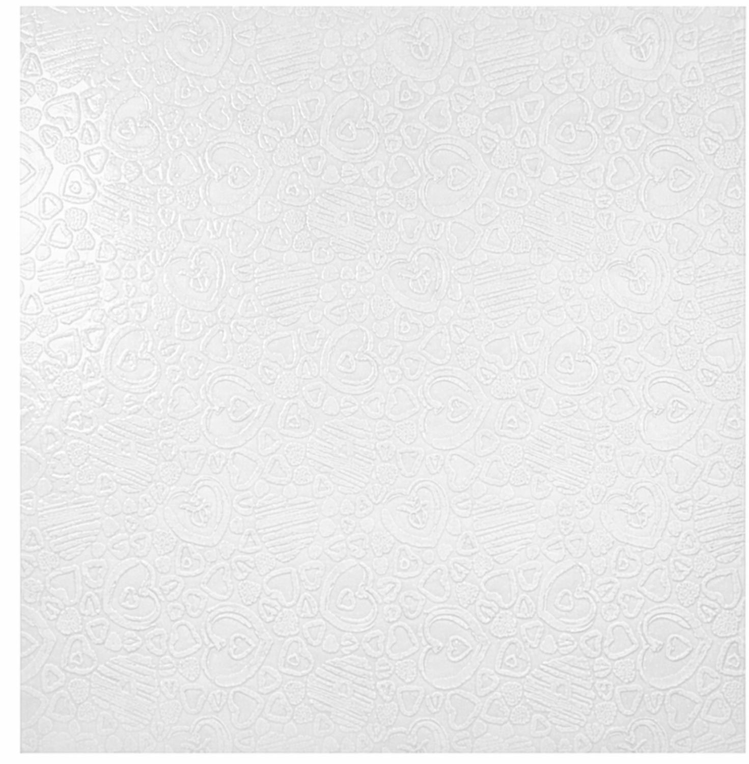 22" x 21" WHITE HEART EMBOSSED VELVET FLORAL PAPER 20pcs