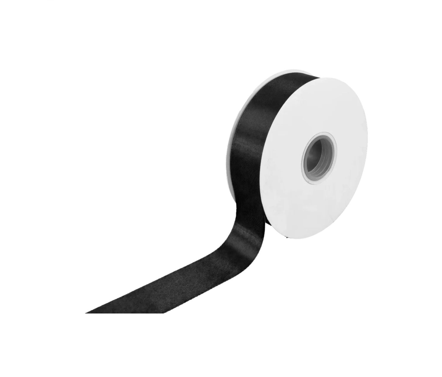 1.5" SINGLE FACE BLACK RIBBON, 100 YDS