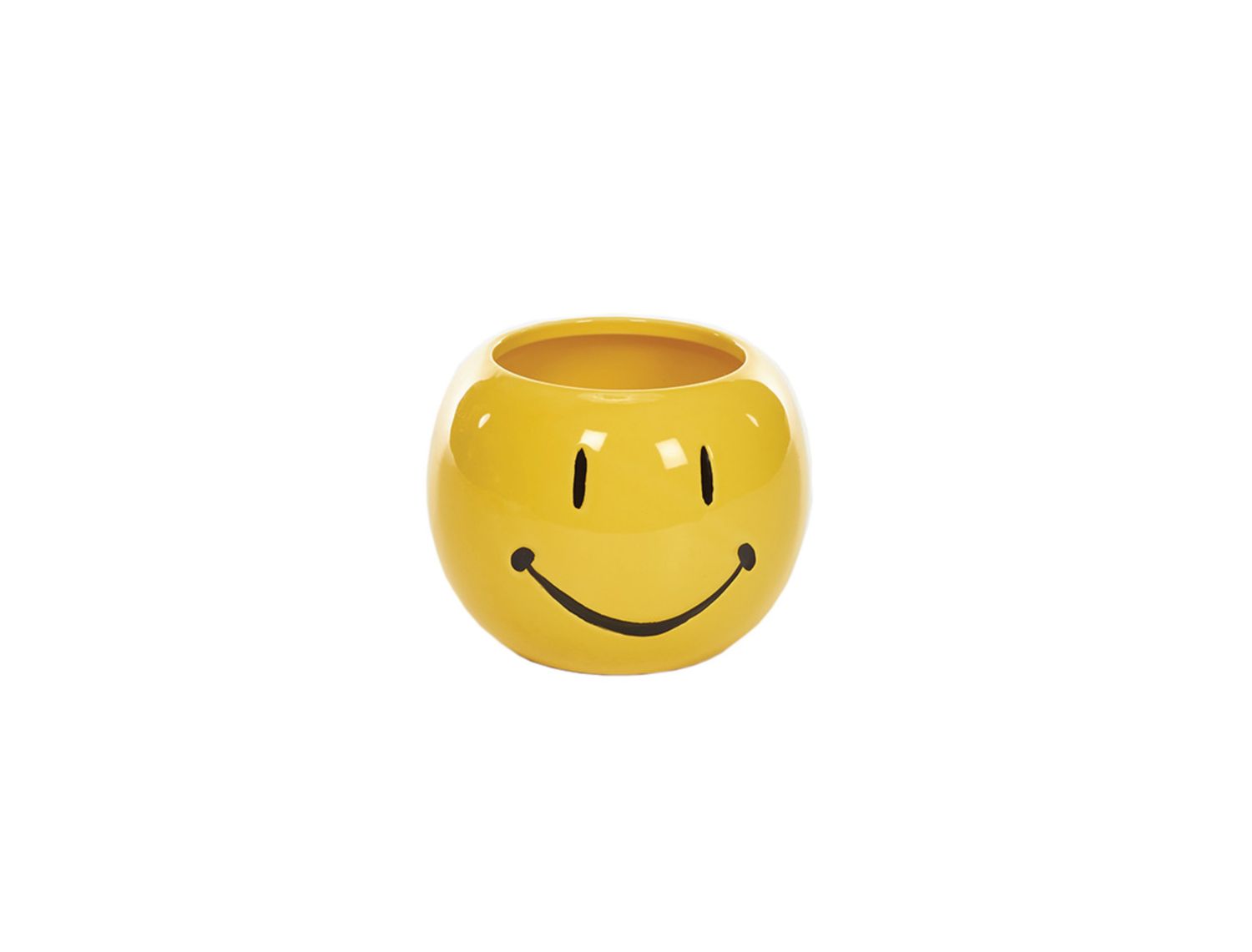 4.25"H X 3.25" CERAMIC HAPPY FACE PLANTER
