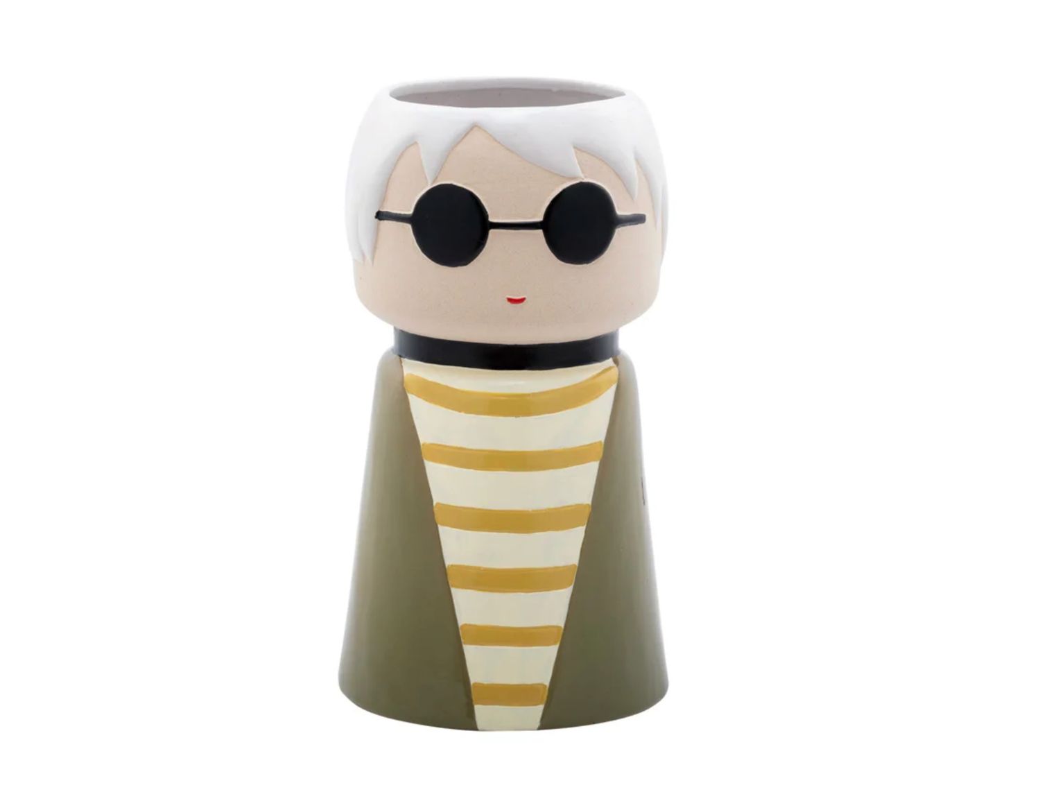 9.5”H X 3.75” SUNGLASS CERAMIC LADY PLANTER