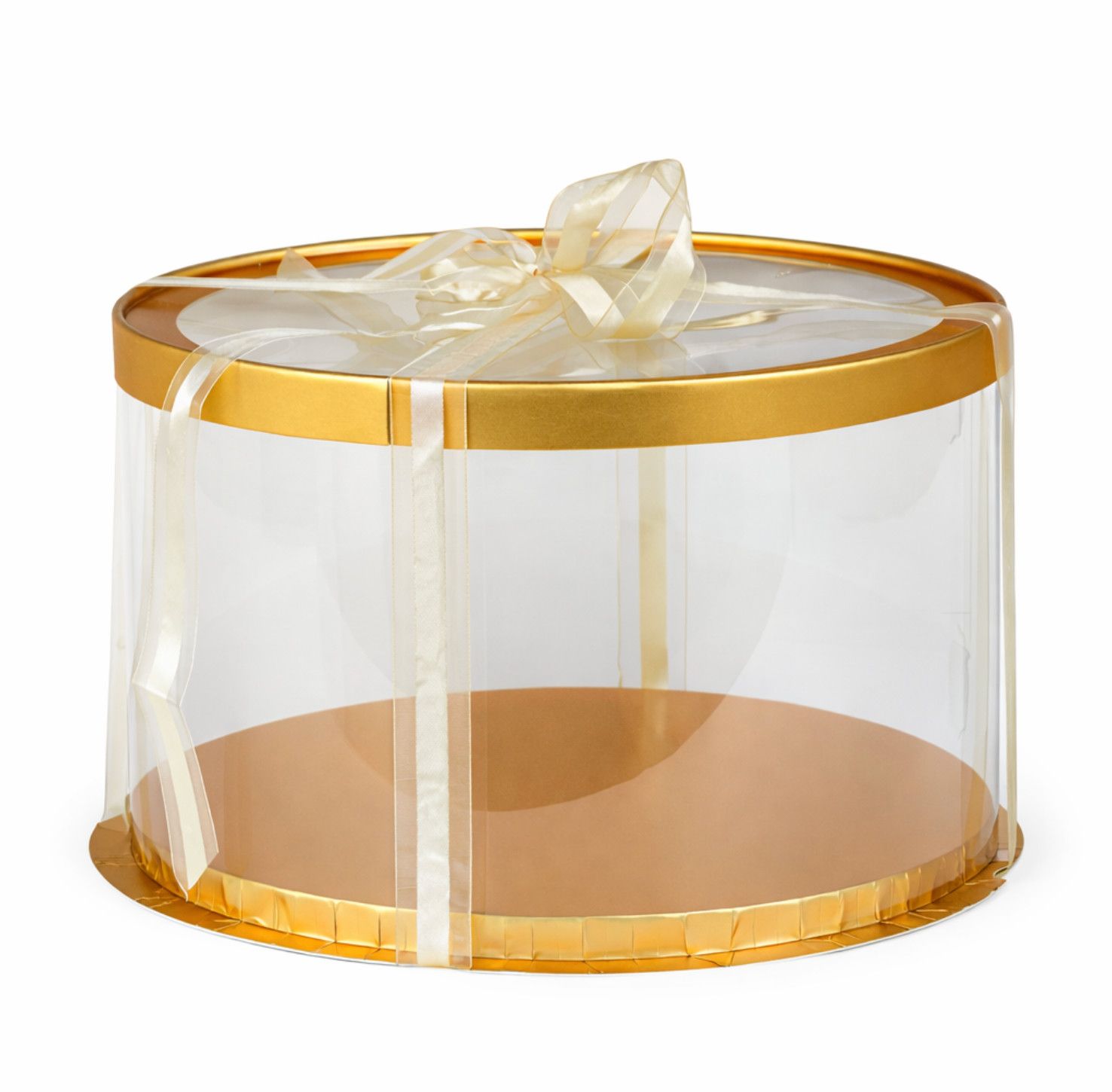 12"DX7"H GOLD CYLINDER PVC CAKE/GIFT BOX