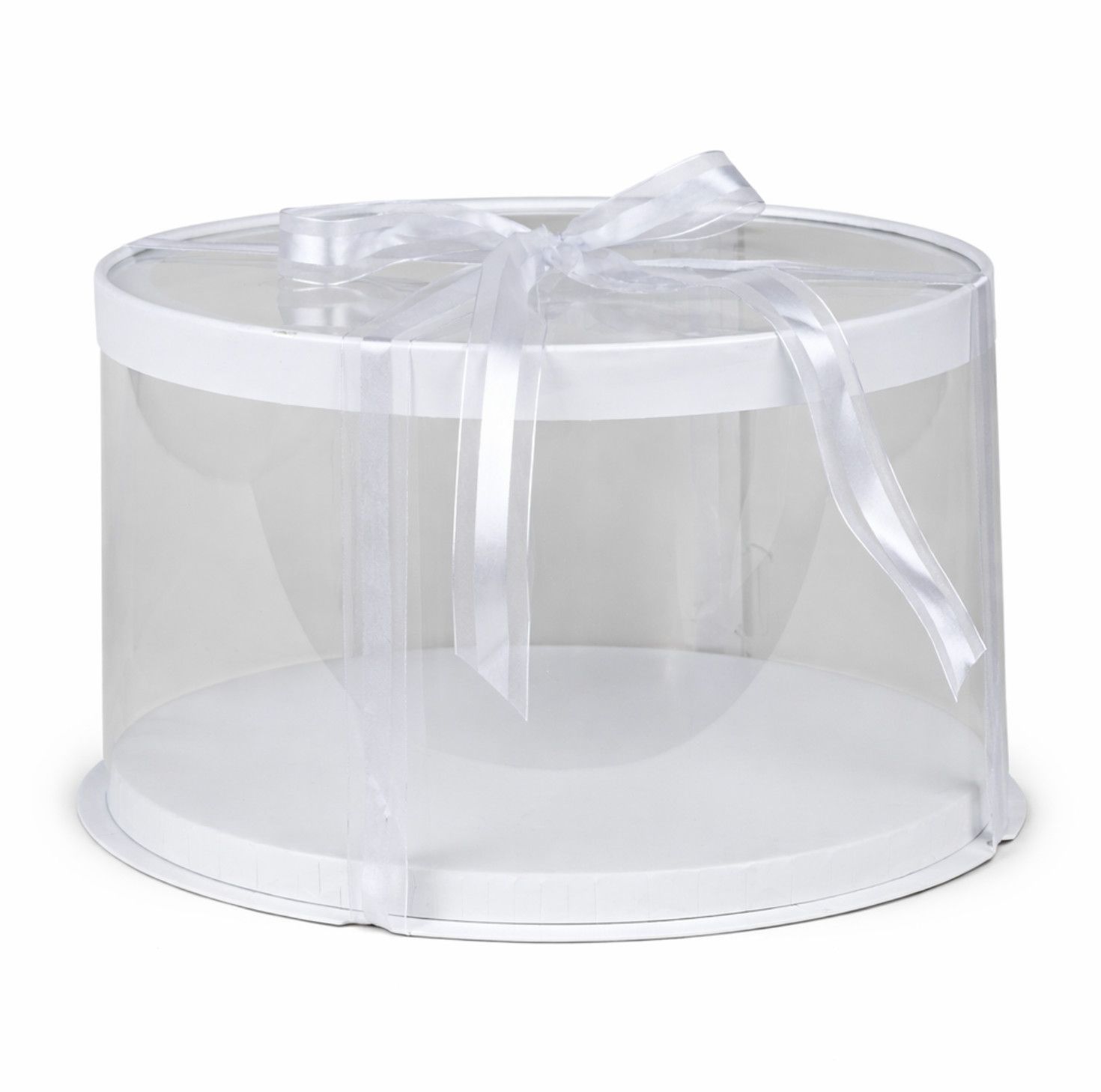 12"D X 7''H WHITE CYLINDER PVC CAKE/GIFT BOX