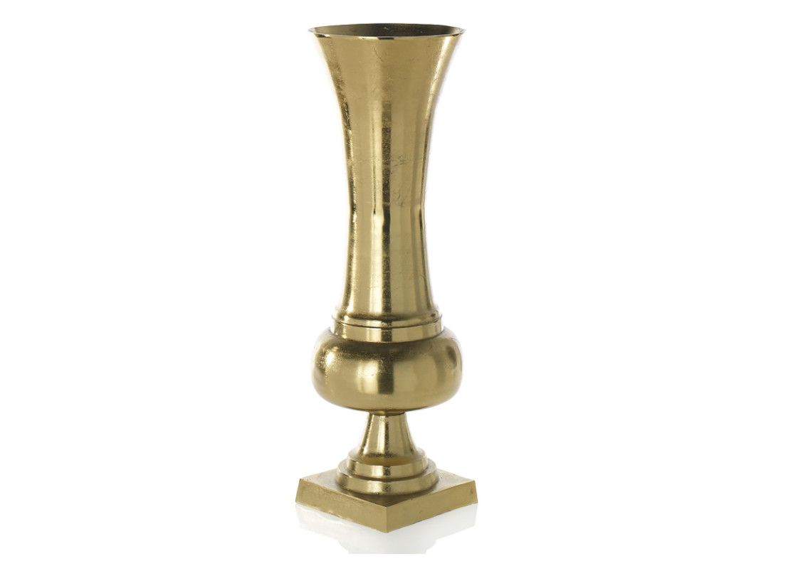 GOLD METAL MAJESTY URN VASE, Size: 32.25"H X 10.25" (SKU-72850)