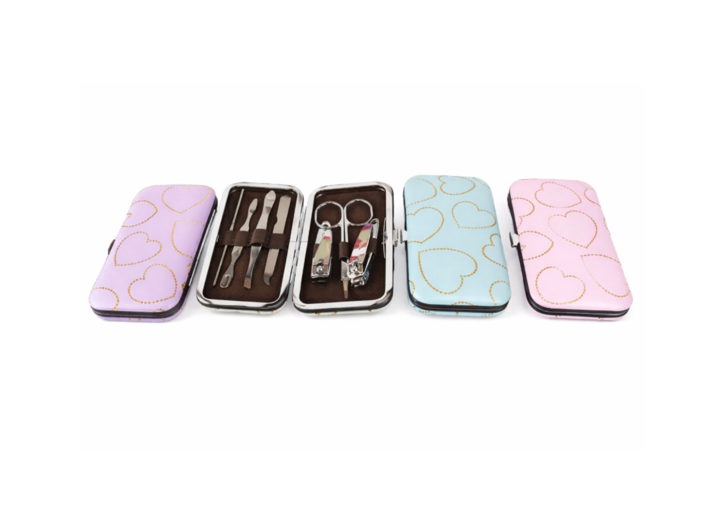 4” X 2.5” GOLD HEART MANICURE SET