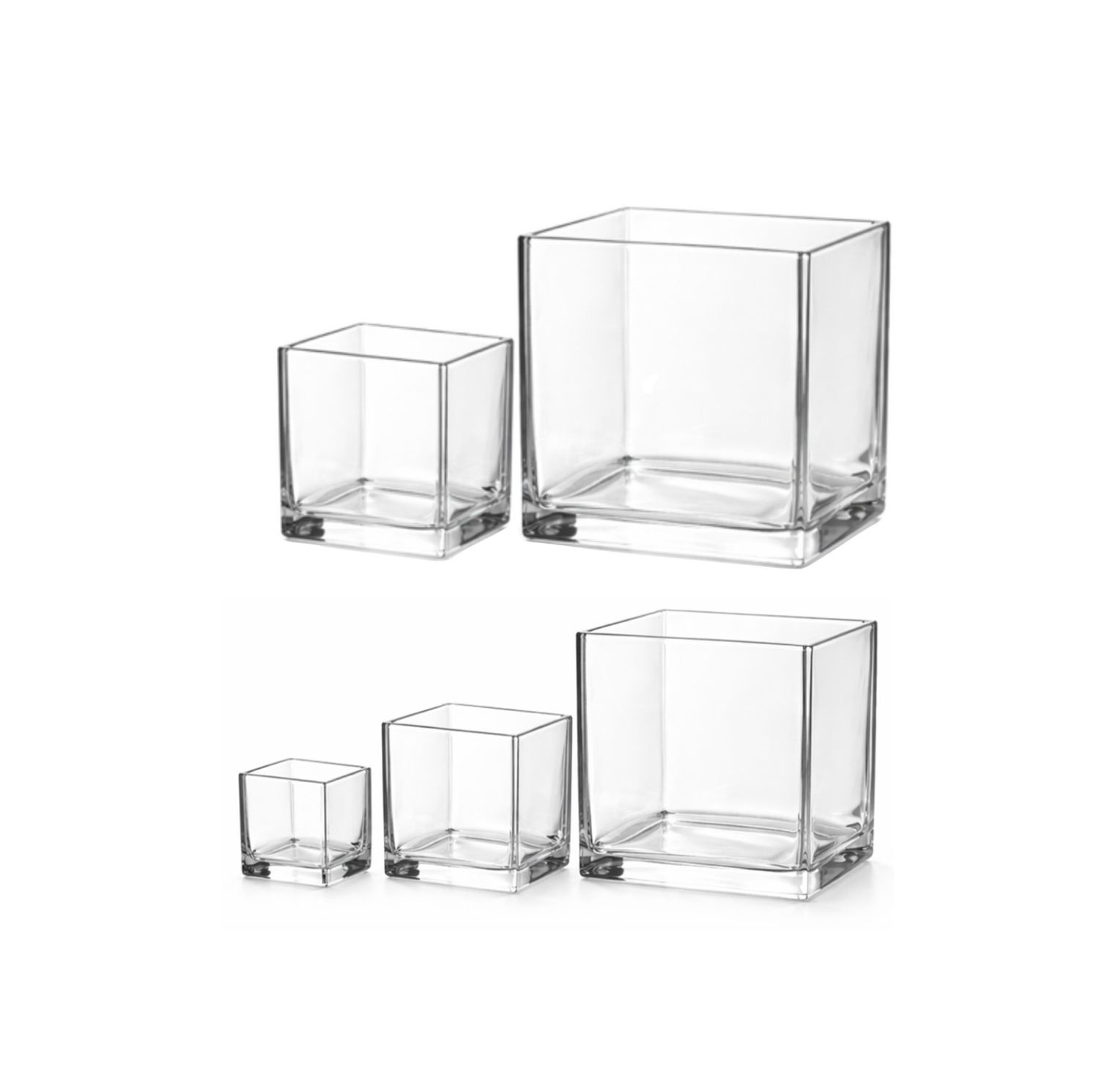 CRYSTAL SQUARE GLASS CUBE VASES