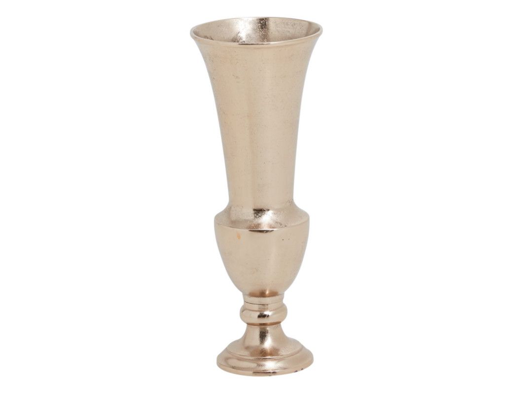 CHAMPAGNE METAL RIELA TRUMPET VASE, Size: 21"h x 8" (sku-86245)