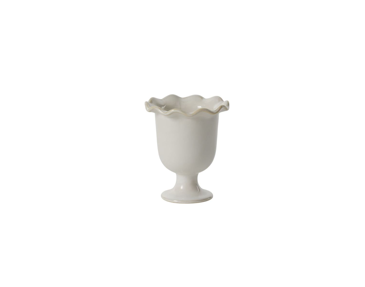 WHITE CERAMIC ESPERANZA VASE, Size: 5.75"H X 5" (SKU-50490)