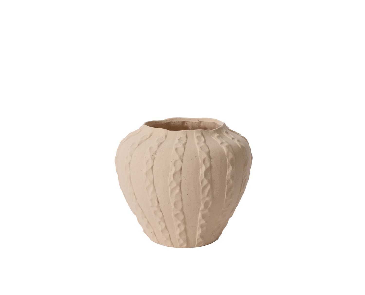 OFF WHITE CERAMIC ARGOS VASE, Size: 11.75"H X 14" (SKU-52595)
